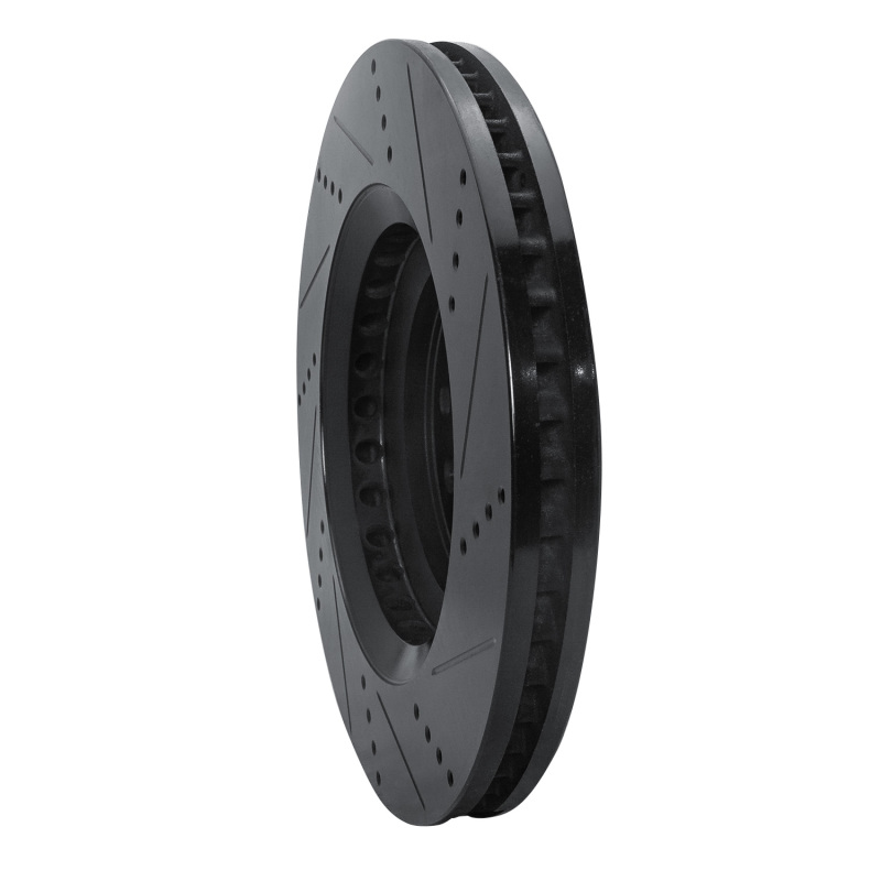 Lexus LS500h Brake Rotor (1) - Left Front - R1 Concepts - Drilled & Slotted - Black - `07-`23